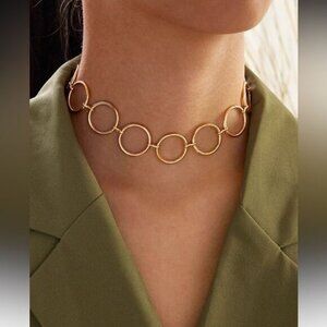 Gold Circle Link Necklace N1023